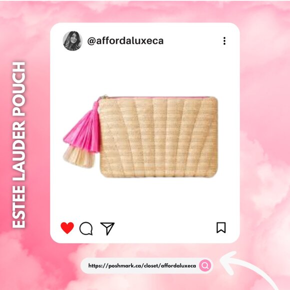 Estee Lauder Pink Rattan Pouch - Picture 1 of 5